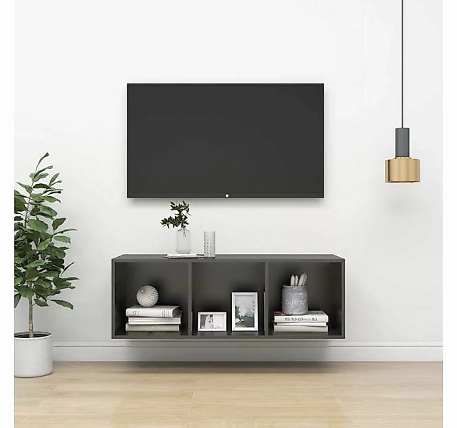 furnicato TV-Schrank TV-Wandschrank Grau 37x37x107 cm Holzwerkstoff günstig online kaufen