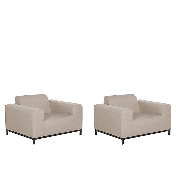 Beliani Sessel Beige Schwarz 84x105x68 günstig online kaufen