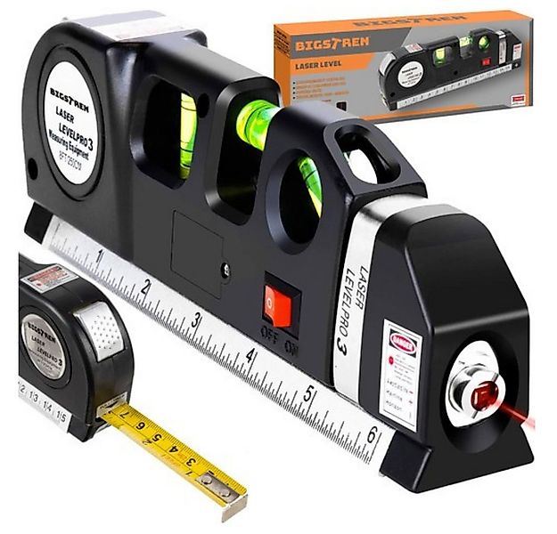 BIGSTREN Laserwasserwaage Wasserwaage Laser Maßband, (Spar-Set, 1 St., Gena günstig online kaufen