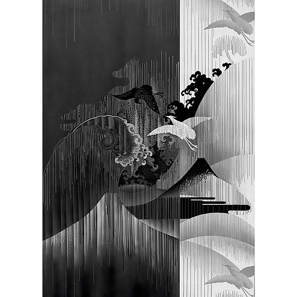 Sanders & Sanders Fototapete Künstlerisch Schwarz-Weiß 200 x 280 cm 611973 günstig online kaufen