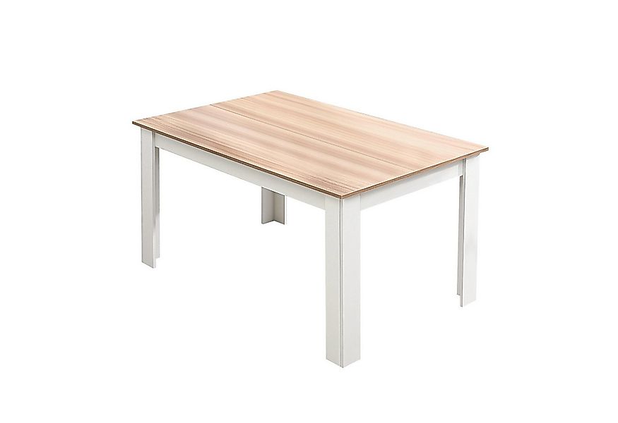 Mondeer Esstisch Esszimmertisch, 138 x 90 x 75cm, Eiche und Weiß günstig online kaufen