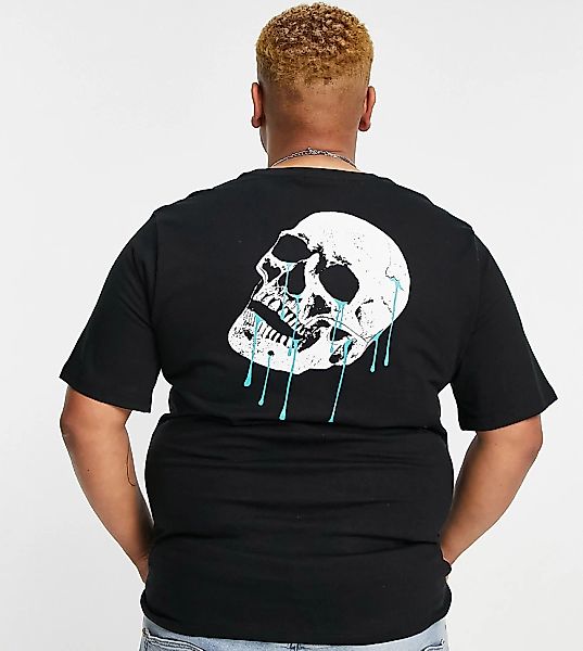 Bolongaro Trevor Plus – T-Shirt mit schmelzendem Schädelmotiv-Schwarz günstig online kaufen