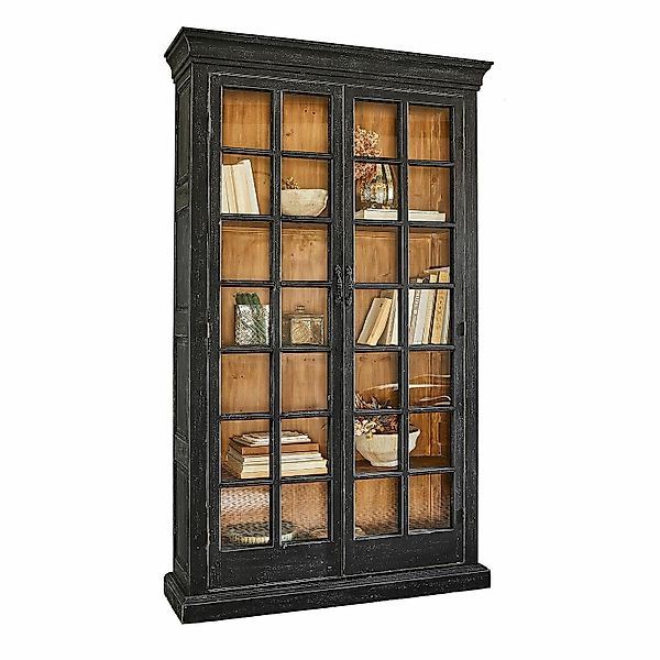 Mirabeau Vitrine Schrank Mervique antikschwarz/braun günstig online kaufen