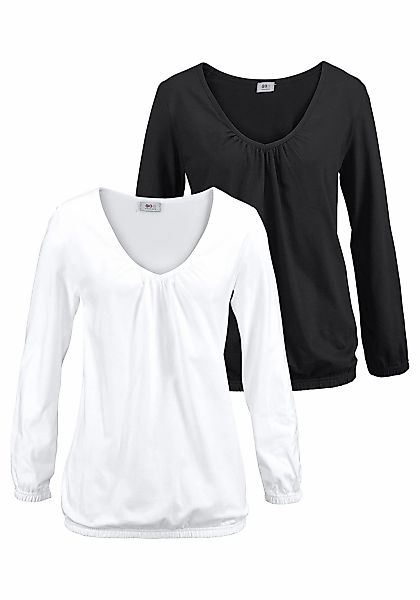 Flashlights Langarmshirt, (Packung, 2 tlg., 2er-Pack), figurbetonter Schnit günstig online kaufen