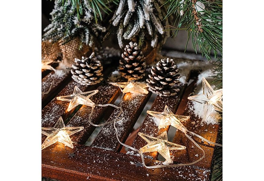 esotec LED-Lichterkette Solar LED-Kette, 30 Sternchen 2800K warmweiß Weihna günstig online kaufen