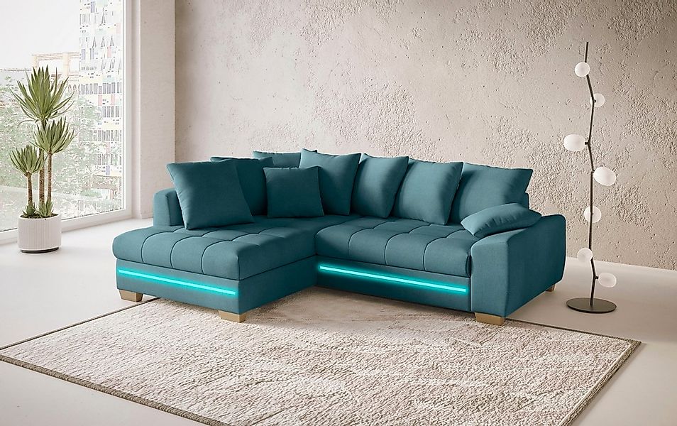 Mr. Couch Ecksofa »Nikita II, L-Form«, mit Kaltschaum, RGB-LED Beleuchtung, günstig online kaufen