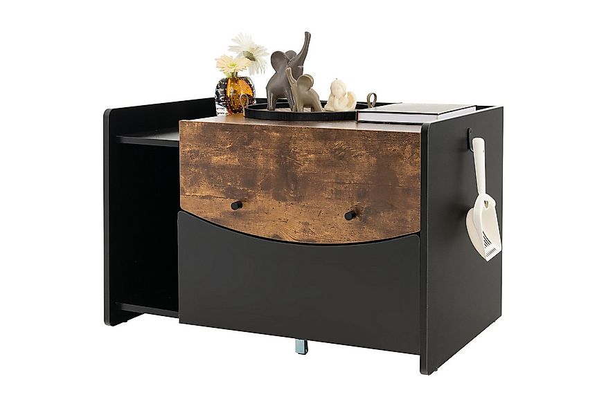 COSTWAY Tierhaus, Katzenhaus, Katzenklo, mit ausziehbarer Schublade & Klapp günstig online kaufen