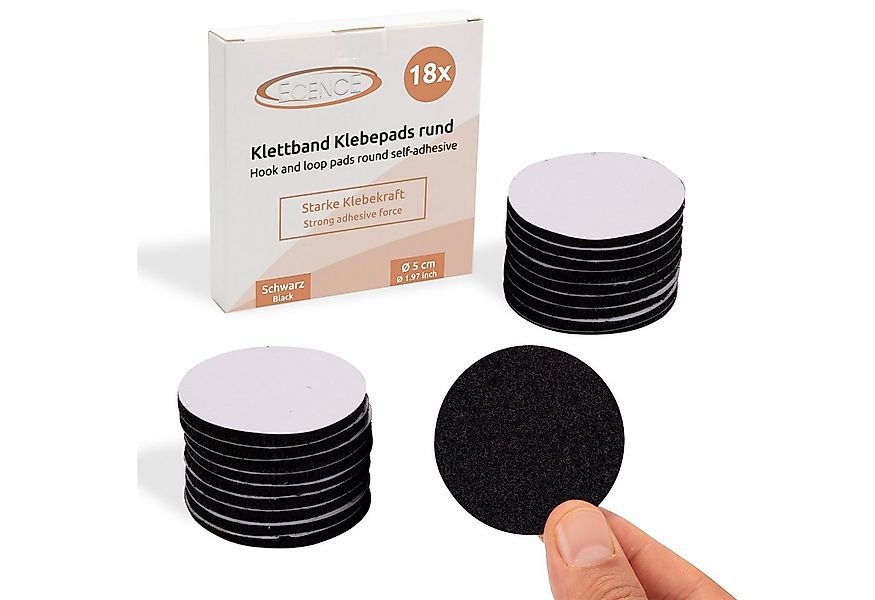 ECENCE Klett-Klebepad 18x Klett Klebepads rund Schwarz selbstklebend günstig online kaufen