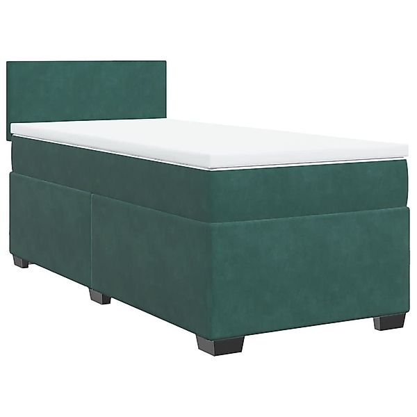 vidaXL Bett Boxspringbett mit Matratze Dunkelgrün günstig online kaufen