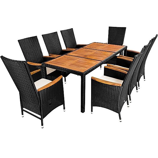 Casaria Garten-Essgruppe, (9-tlg), Polyrattan Akazie 8 günstig online kaufen