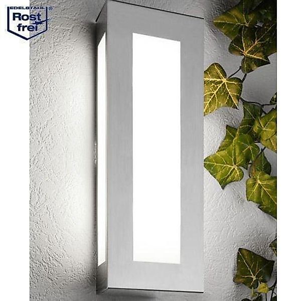 Eckige Edelstahl Außenwandleuchte Aqua Light 2xE27 IP44 günstig online kaufen