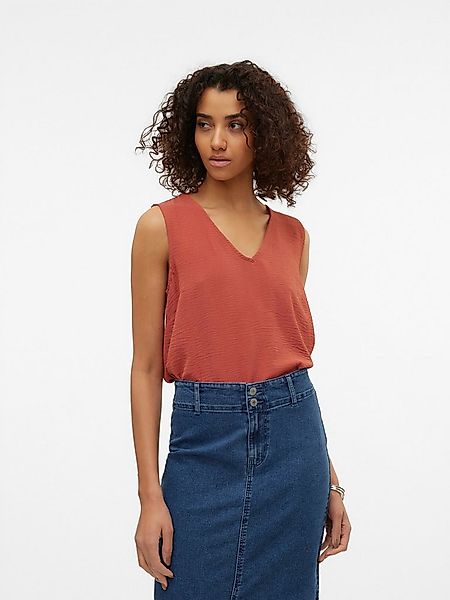Vero Moda Shirttop VMALVA S/L V-NECK TOP WVN NOOS Kunstfaser, regular fit günstig online kaufen