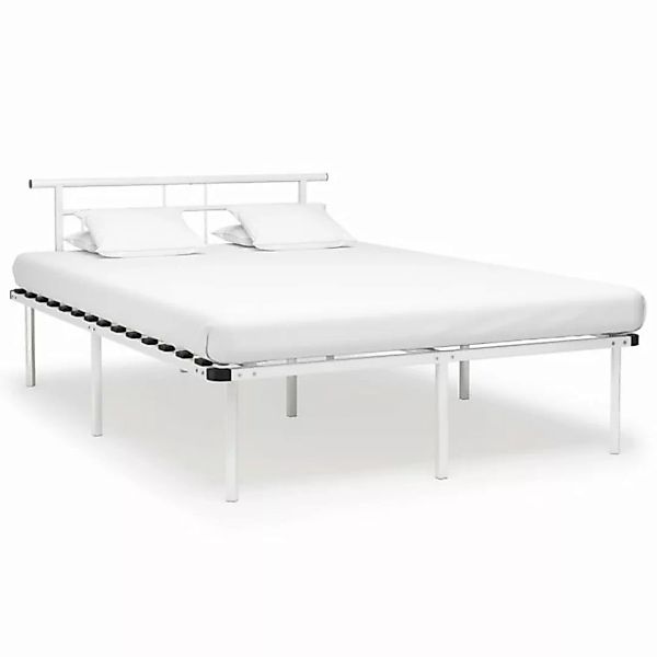 furnicato Bett Bettgestell Weiß Metall 140x200 cm günstig online kaufen