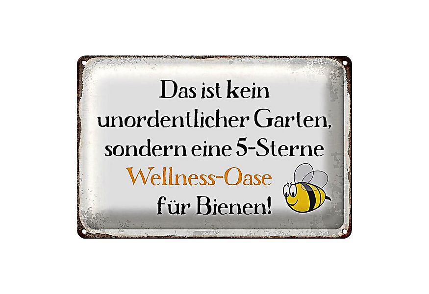 Roomando Metallschild Spruch 18x12cm kein Garten Wellness Oase Biene günstig online kaufen