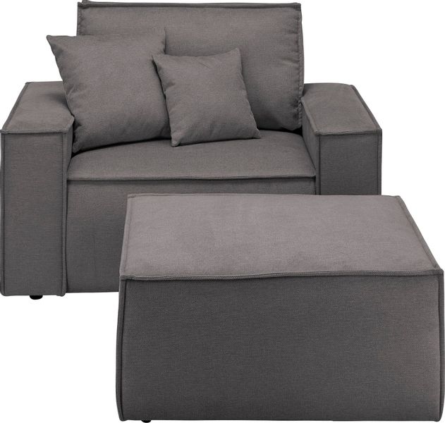 andas Loveseat "FINNLEY, Loveseat & Hocker im Set, trendige Stoffe, inkl. Z günstig online kaufen