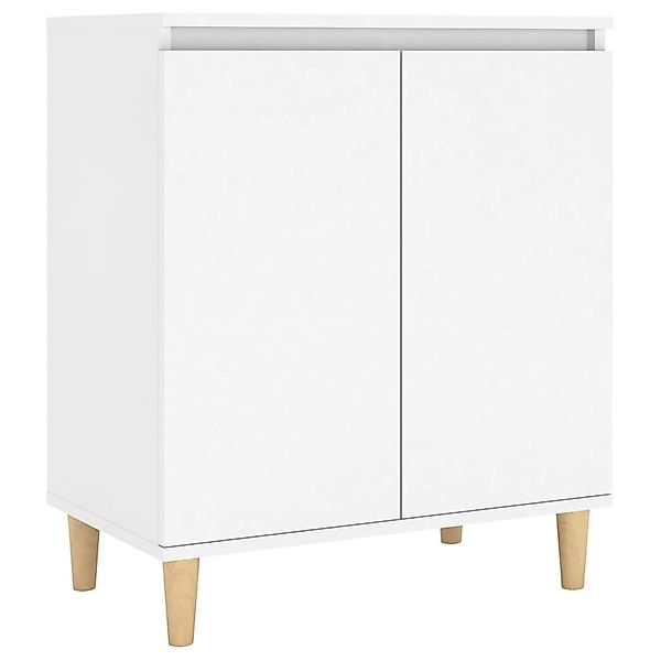 vidaXL Sideboard mit Massivholz-Beinen Weiß 60x35x70 cm Holzwerkstoff 80606 günstig online kaufen
