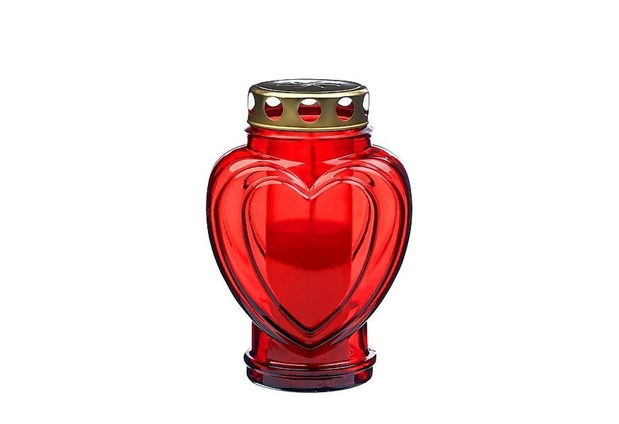Glofrex S.C. Grabkerze Grablicht-Glas mit Kerze - rot - Höhe 17 cm - Brennd günstig online kaufen