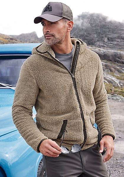 John Devin Kapuzenstrickjacke in weichem Teddyfleece günstig online kaufen