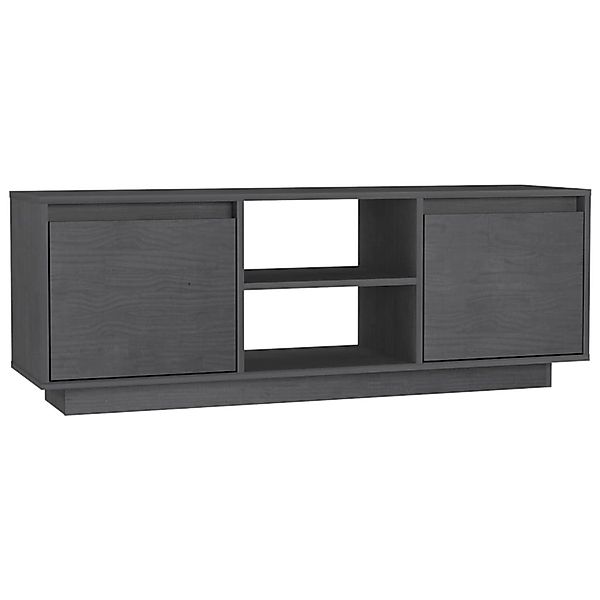 Tv-schrank Grau 110x30x40 Cm Massivholz Kiefer günstig online kaufen
