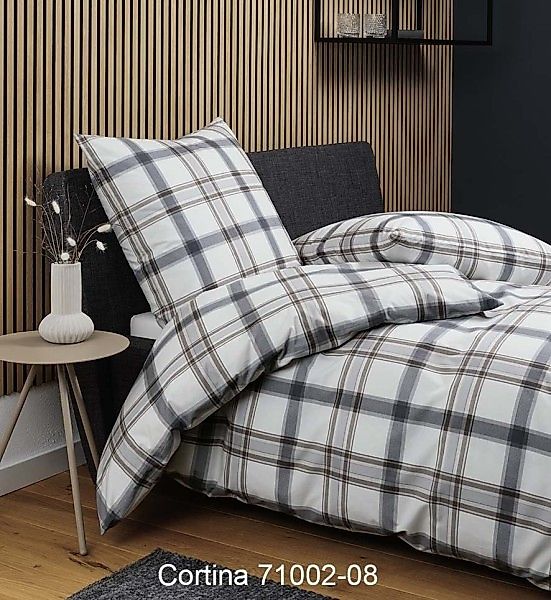 Janine Janine Soft-Cotton Bettwäsche CORTINA 71002 silber anthrazit Größe: günstig online kaufen