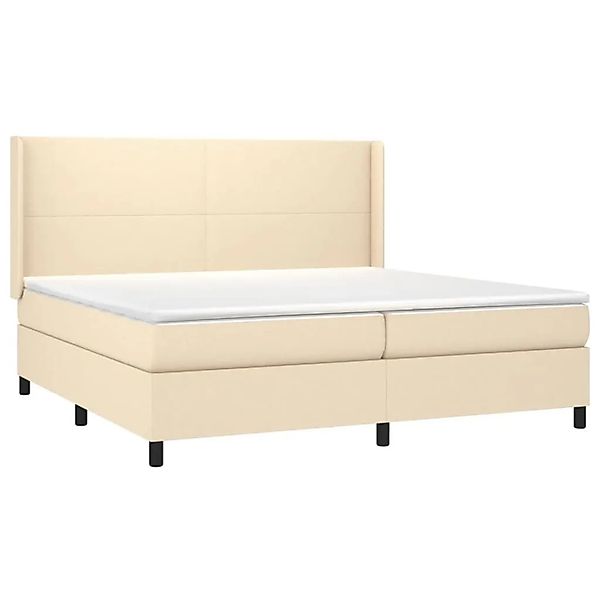 vidaXL Boxspringbett mit Matratze & LED Creme 200x200 cm Stoff 3138186 günstig online kaufen