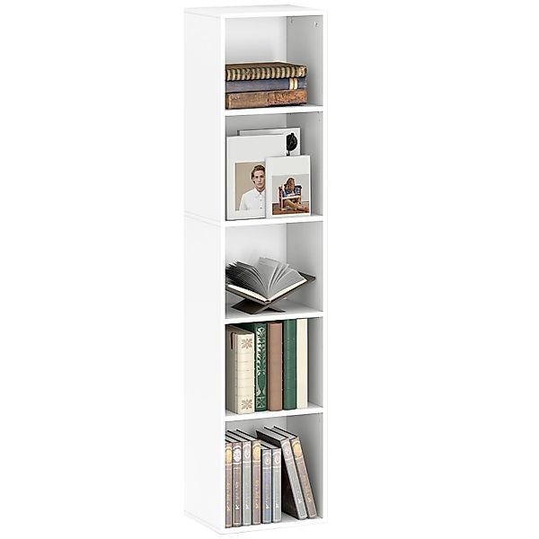 HOMCOM Bücherregal Standregal mit 5 Ebenen Aufbewahrungsregal günstig online kaufen