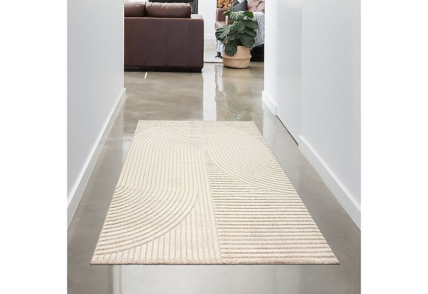 Carpetia Teppich Teppich Wohnzimmerteppich hell weich Bogenmuster beige, re günstig online kaufen