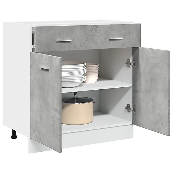 vidaXL Unterschrank Schubunterschrank Küchenschrank Betongrau 80x46x81,5 günstig online kaufen