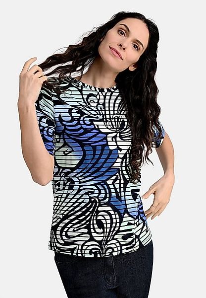 BICALLA T-Shirt Shirt mit Streifen und Ornamenten in Blau/Schwarz (1-tlg) günstig online kaufen