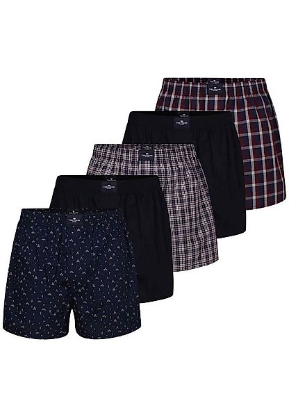 TOM TAILOR Boxershorts TOM TAILOR Herren Boxershort blau kariert 5er Pack ( günstig online kaufen