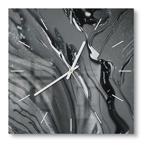 DEQORI Wanduhr 'Metallische Flusslinien' (Glas Glasuhr günstig online kaufen