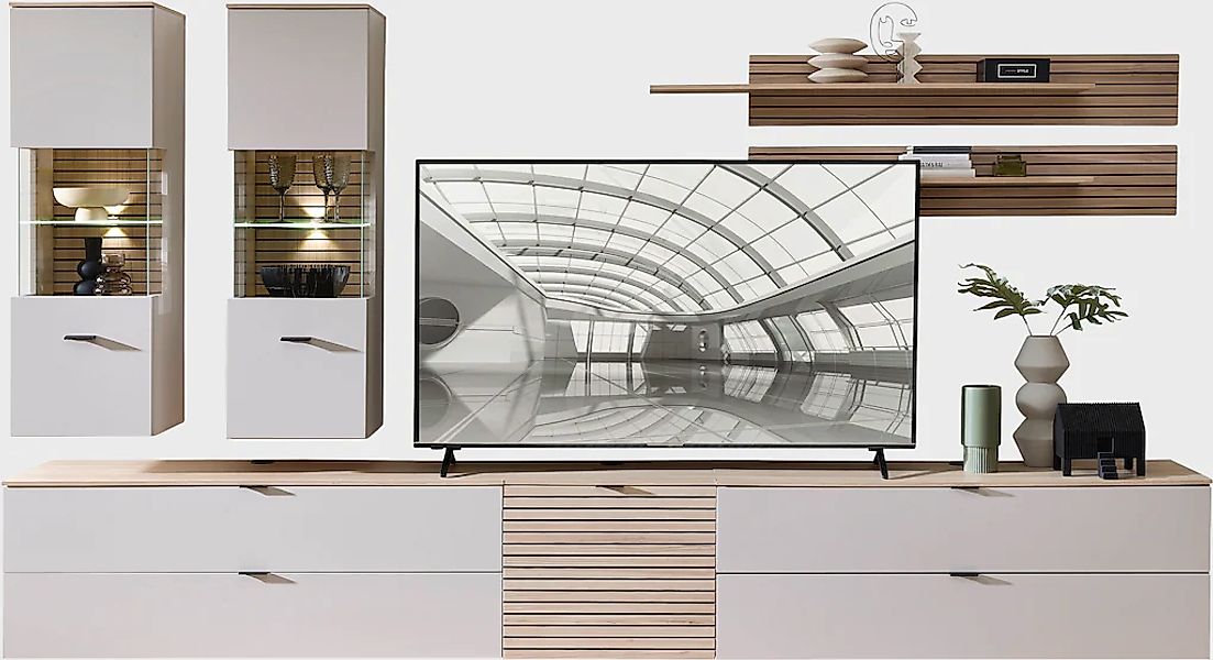 Innostyle Wohnwand "Ina Wohnwand, 340x185x44 cm (B/H/T)" 7 Stk. tlg. günstig online kaufen