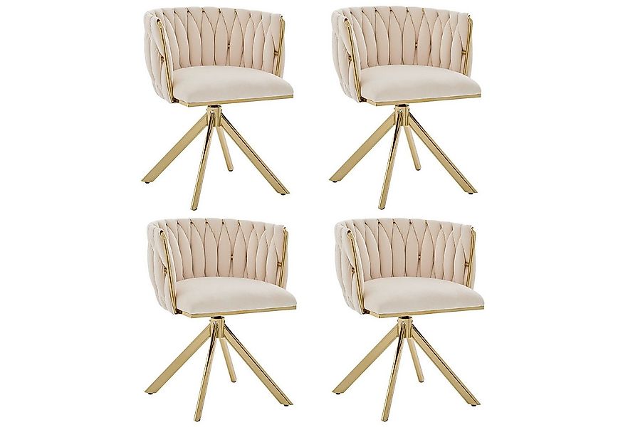 LVHOM Armlehnstuhl Set, 180° drehbar mit runden Rückenlehne, Wohnzimmerstuh günstig online kaufen