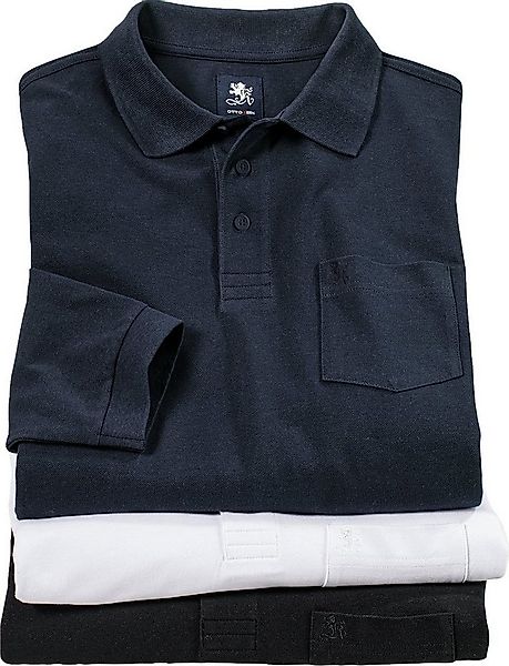 Otto Kern Langarm-Poloshirt (Packung, 3er-Pack) aus Baumwolle günstig online kaufen