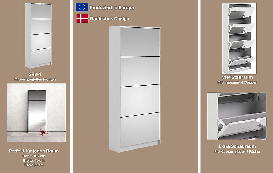 INOSIGN Schuhschrank "Shoes, Praktisch, minimalistisch, verspiegelte Klappe günstig online kaufen