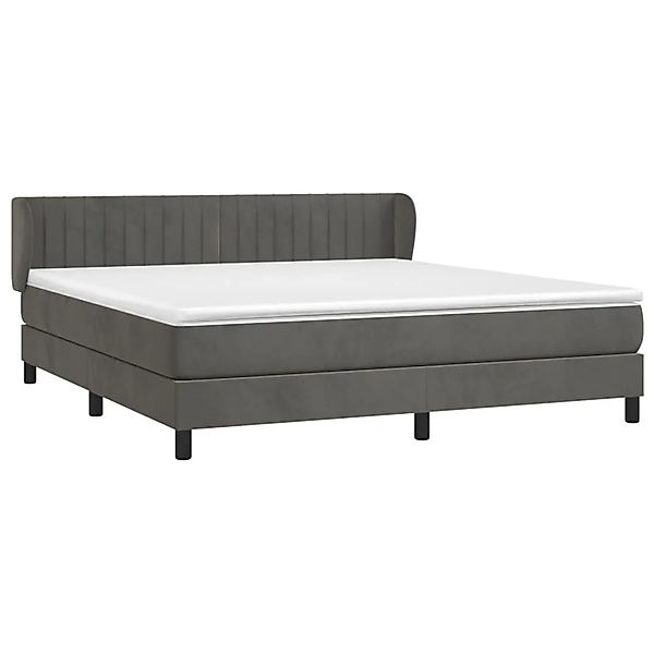 vidaXL Boxspringbett mit Matratze Dunkelgrau 160x200 cm Samt 3127620 günstig online kaufen