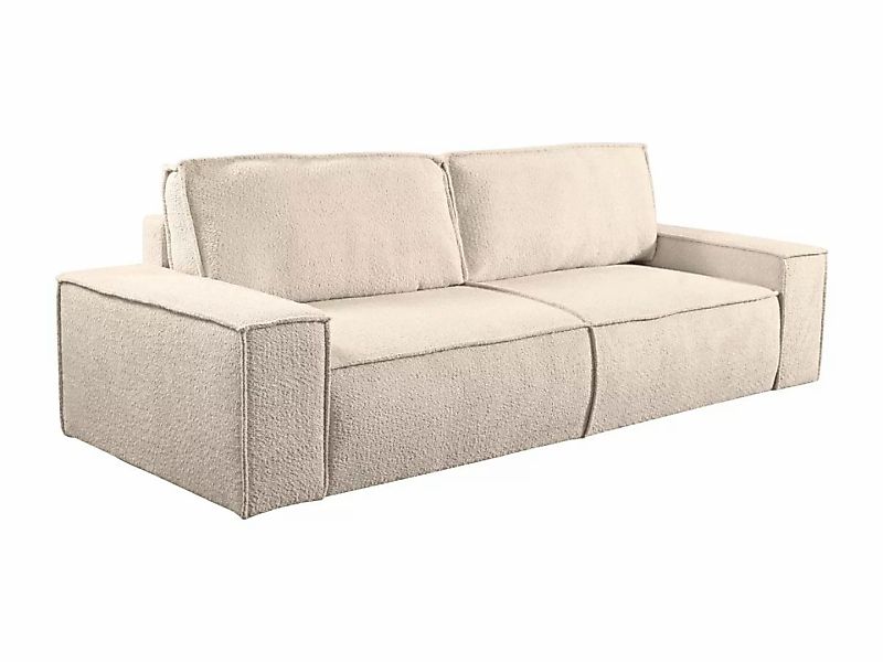 Schlafsofa 4-Sitzer - Bouclé-Stoff - Beige - AMELIA günstig online kaufen