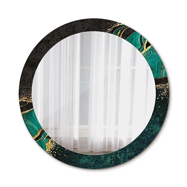 Tulup Spiegel mit Aufdruck Marmorgrün 90x90 cm Runder Spiegel mit Dekorativ günstig online kaufen