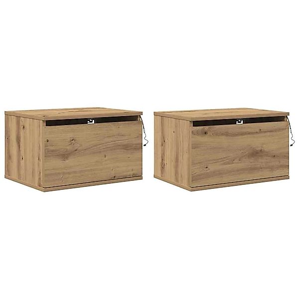 vidaXL Wandmontierter Nachtschrank 2 Stk Artisan-Eiche 50 x 36 x 30 cm 8630 günstig online kaufen