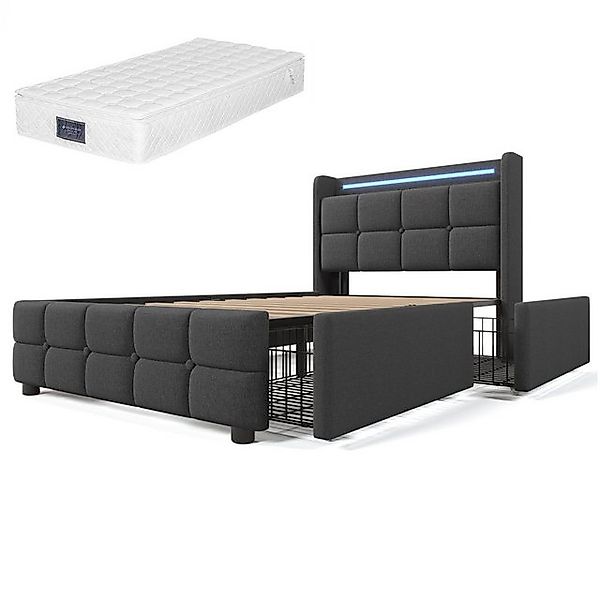 Gotagee Polsterbett Doppelbett Stauraumbett Multifunktionsbett Jugendbett f günstig online kaufen