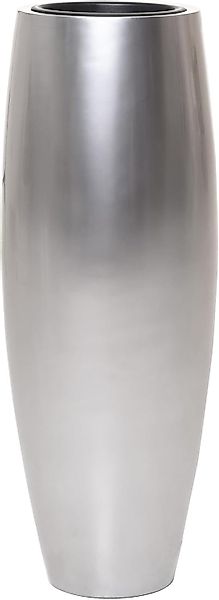 VIVANNO Bodenvase Fiberglas MAGNUM Rund - Silber Metallic Hochglanz (1 St), günstig online kaufen