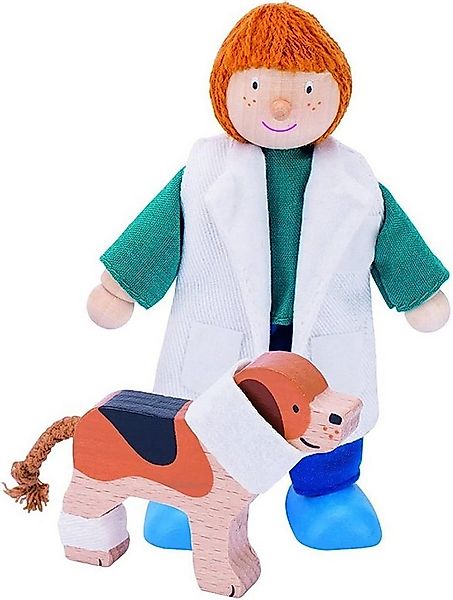 goki Biegepuppe ca- 10 cm aus Holz - Puppenhaus Zubehör - Puppe Kollektion günstig online kaufen