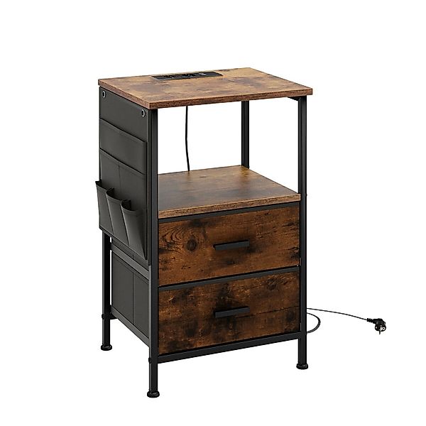 Costway Nachttisch mit Ladestation Beistelltisch Nachtschrank günstig online kaufen