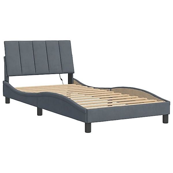 vidaXL Bett Bettgestell mit LED ohne Matratze "Hanko" Dunkelgrau 100x200 cm günstig online kaufen