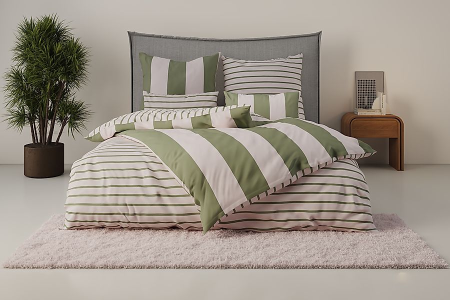 OTTO home Bettwäsche »Sari Trend« 2 tlg. tlg. moderne Bettwäsche mit Streif günstig online kaufen