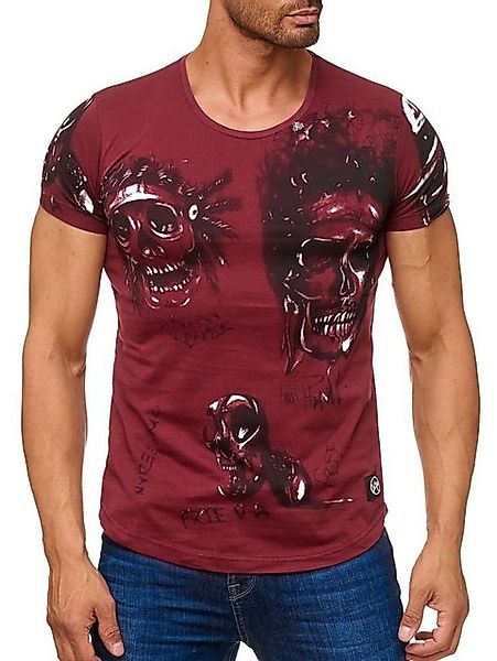Egomaxx T-Shirt Allover Indian Biker Print Kurzarm (1-tlg) günstig online kaufen