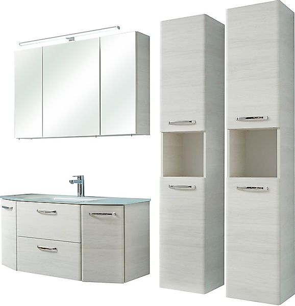 Saphir Badmöbel-Set »Quickset 936 4-teilig, Glaswaschtisch und LED-Spiegels günstig online kaufen
