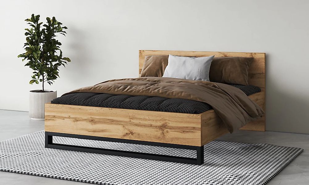 Home affaire Bettgestell "Bronne, Made in Europe, industrial Style, moder u günstig online kaufen