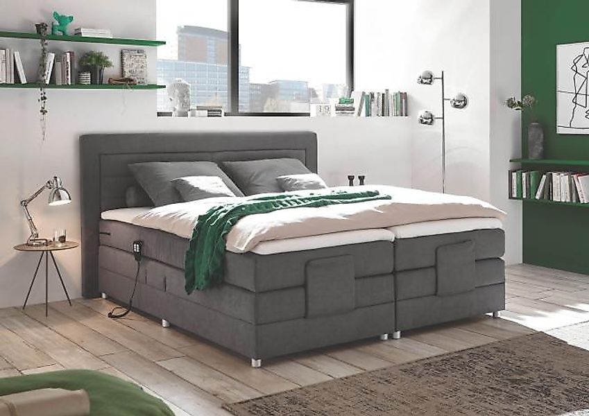 Boxspringbett Shalna 180 x 200 Grau günstig online kaufen
