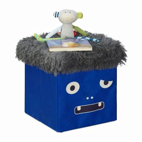 relaxdays Sitzhocker Kinder Monster blau günstig online kaufen
